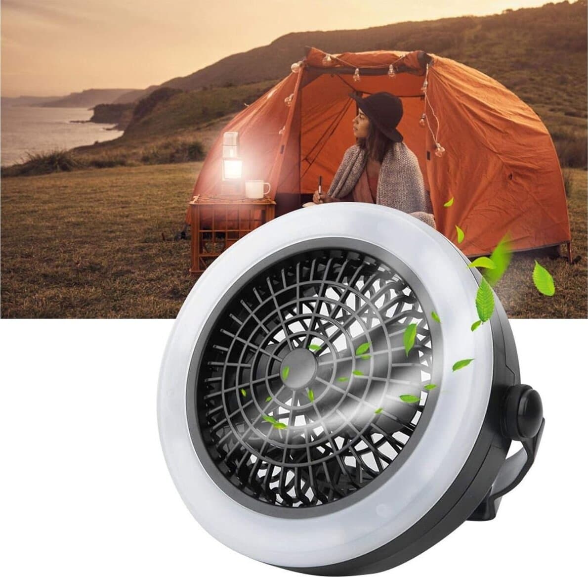 Lampada Ventilatore da Campeggio 2 in 1 con Maniglia e Gancio Portatile 12 LED USB in Lanterne elettriche 85cento.it - Potenza, commercioVirtuoso.it