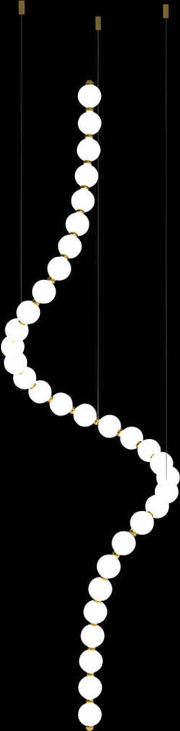Lampadari-E-Sospensioni-Contemporaneo-Perla-33-Sfere-Vetro-Opaco-Oro-Led-66W