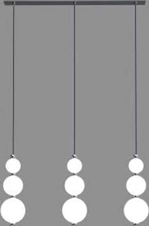 Lampadari-E-Sospensioni-Contemporaneo-Perla-9-Sfere-Vetro-Opaco-Cromo-Led-36W