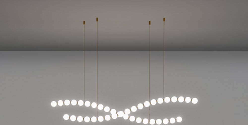 Lampadari-E-Sospensioni-Contemporaneo-Perla-Sfere-Vetro-Opaco-Oro-Led-120W