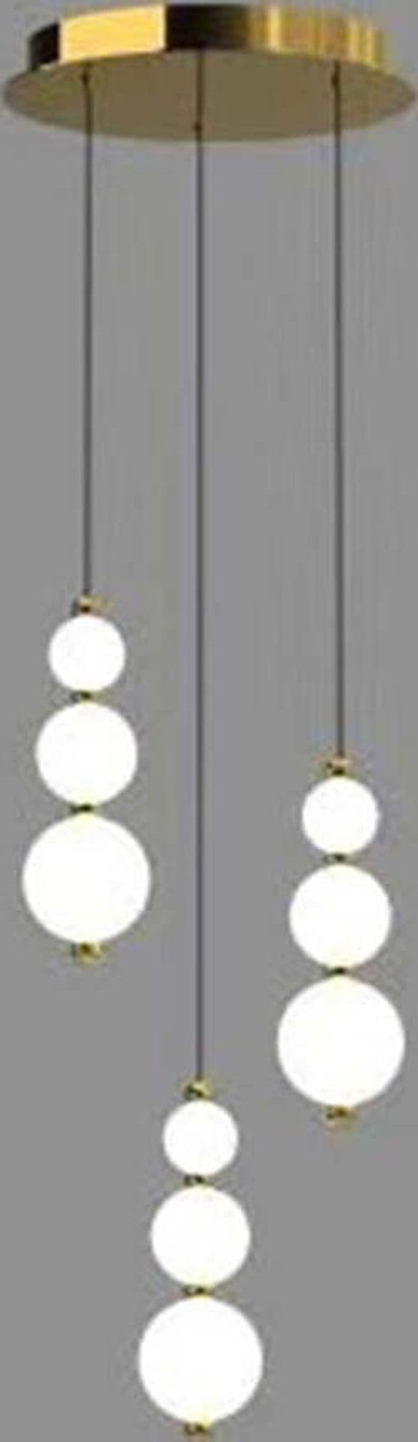 Lampadari-E-Sospensioni-Contemporaneo-Perla-Sfere-Vetro-Opaco-Oro-Led-36W