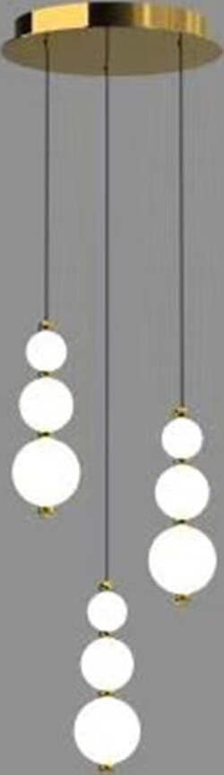 Lampadari-E-Sospensioni-Contemporaneo-Perla-Sfere-Vetro-Opaco-Oro-Led-36W