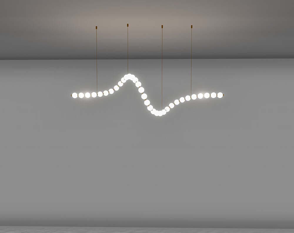 Lampadari-E-Sospensioni-Contemporaneo-Perla-Sfere-Vetro-Opaco-Oro-Led-99W