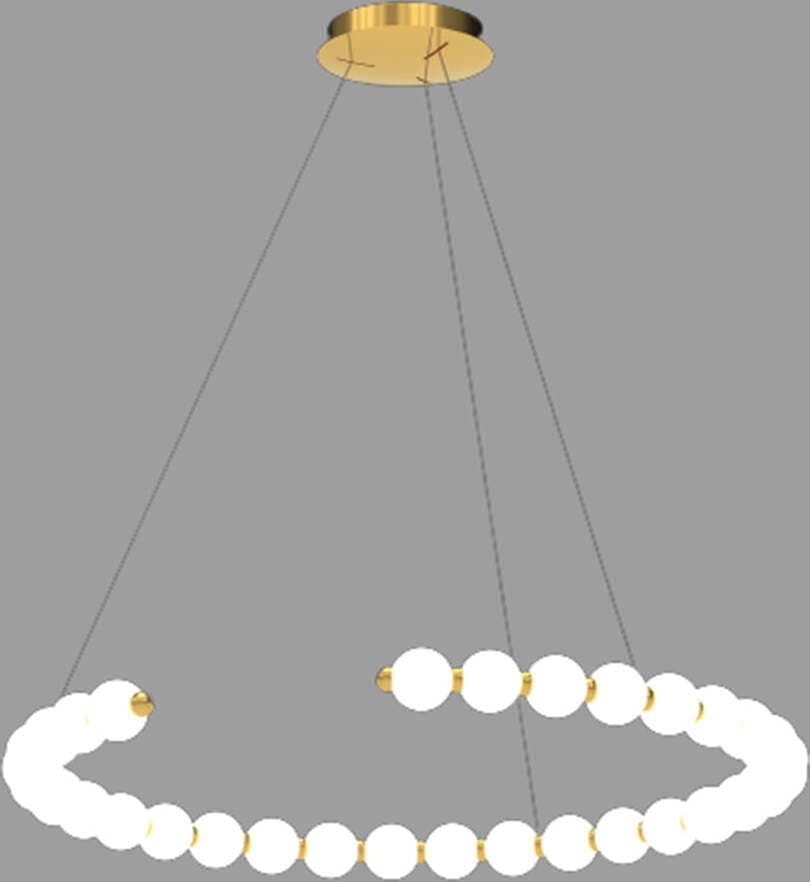 Lampadari-E-Sospensioni-Contemporaneo-Perla-Vetro-32-Sfere-Opaco-Oro-Led-64W