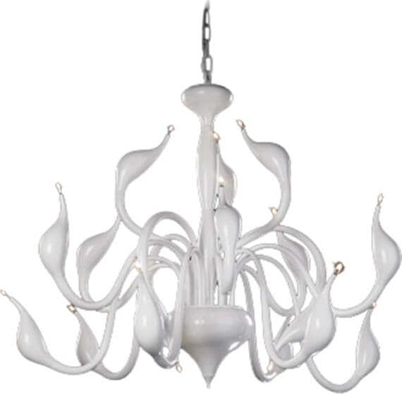 Lampadari-E-Sospensioni-Vintage---Decò-Metaswan-Metallo-Bianco-Led-18Xg4-2W