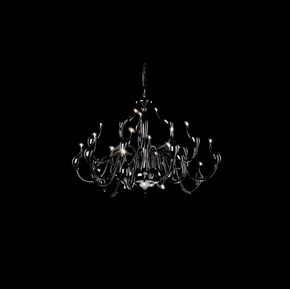 Lampadari-E-Sospensioni-Vintage---Decò-Metaswan-Metallo-Nero-Led-24Xg4-2W