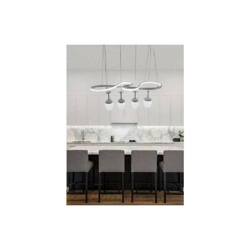 Lampadario A Sospensione Led Stile Moderno Curve Bianco 4 Punti Luce 68 W Lp-24b Casa, arredamento e bricolage > Illuminazione da interno > Lampadari Trade Shop italia - Napoli, Commerciovirtuoso.it
