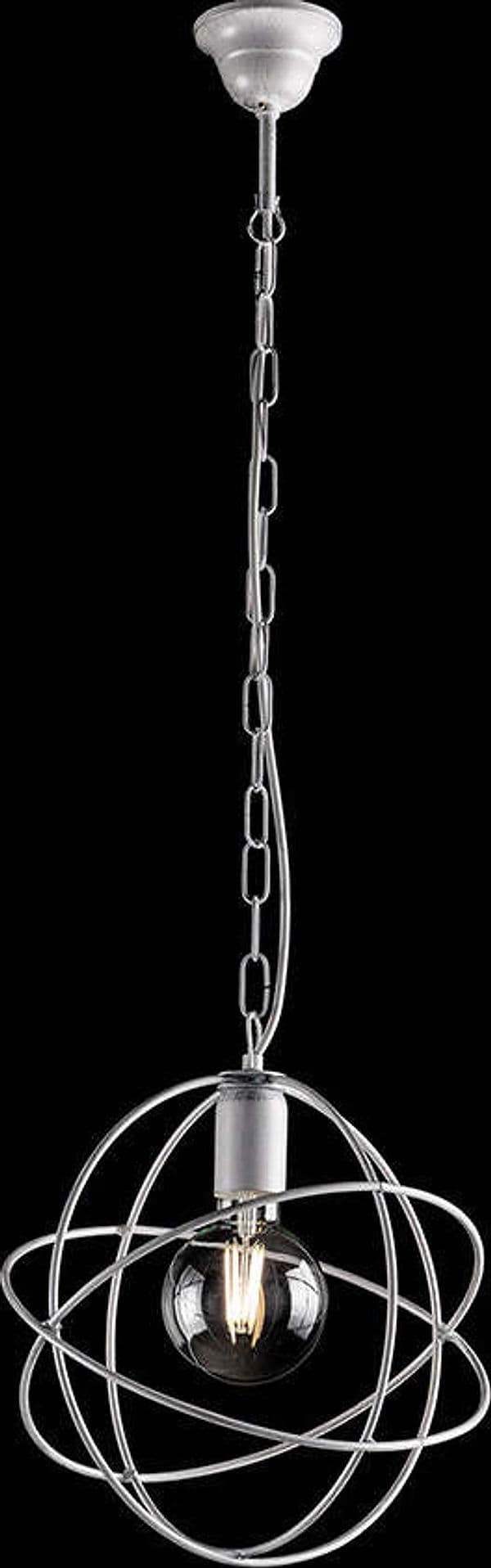 Lampadario-a-Sospensione-1-Luce-Sfera-Ferro-Bianco-e-Argento-Serie-Williams