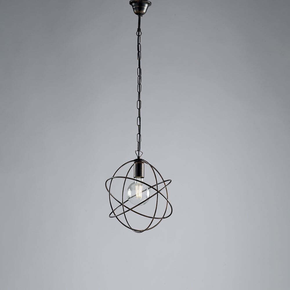 Lampadario-a-Sospensione-1-Luce-Sfera-Ferro-Nero-e-Oro-Serie-Williams