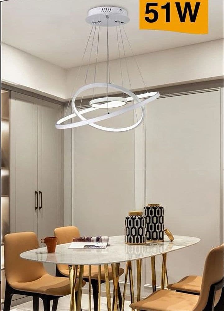 LAMPADARIO A SOSPENSIONE 51 W LED FORMA PIANETA BIANCO 3 COLORAZIONE LUCE A64-3C in Lampade a sospensione Trade Shop italia - Napoli, commercioVirtuoso.it