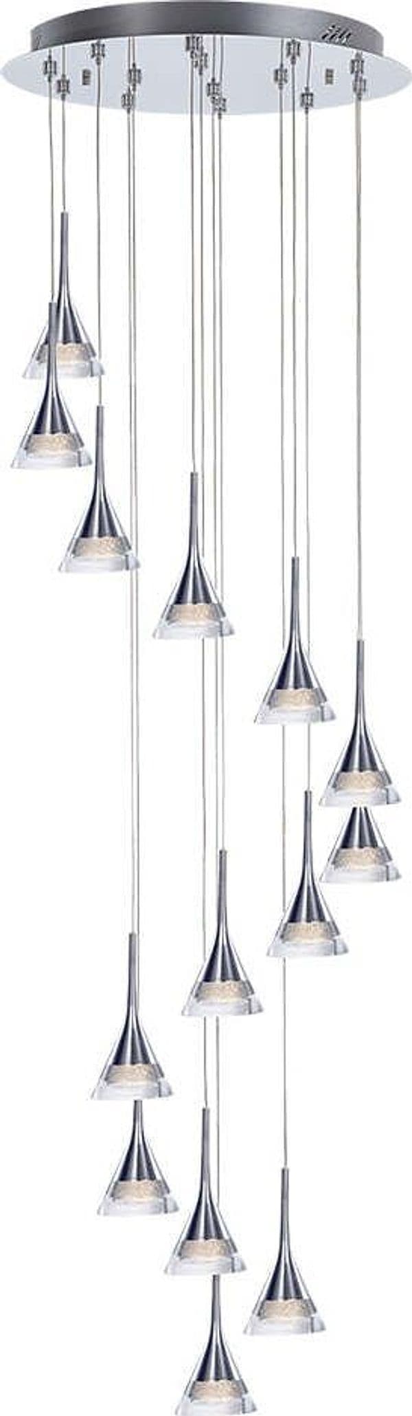 Lampadario-A-Sospensione-Contemporaneo-Gioiello-Metallo-Cromo-E-Vetro-Led-43,2W