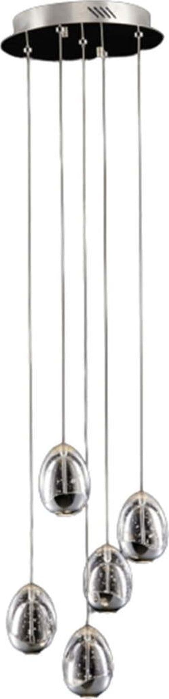 Lampadario-A-Sospensione-Contemporaneo-Golden-Egg-Cromo-E-Vetro-Pulegoso-Led-24W