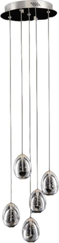 Lampadario-A-Sospensione-Contemporaneo-Golden-Egg-Cromo-E-Vetro-Pulegoso-Led-24W