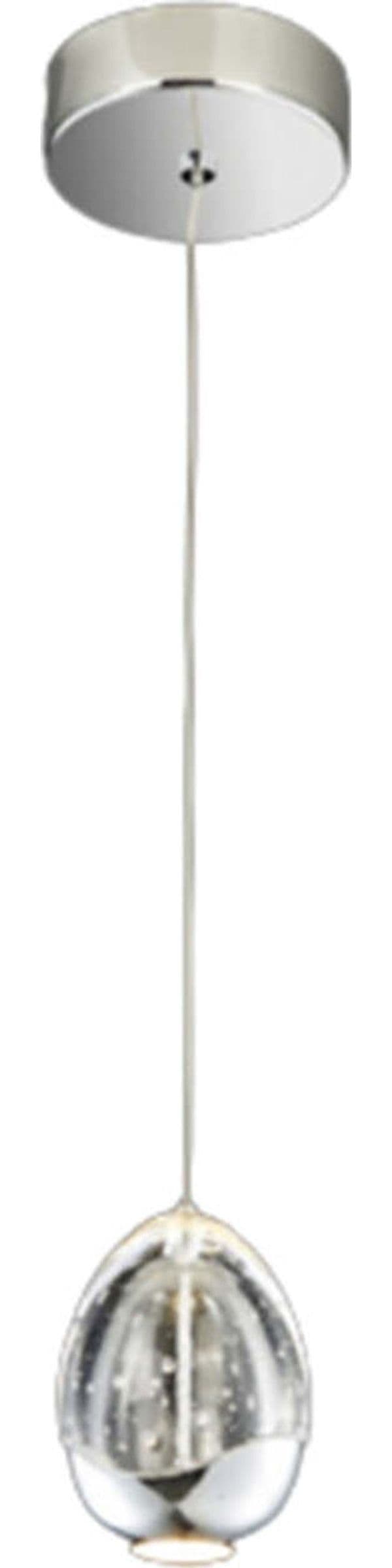 Lampadario-A-Sospensione-Contemporaneo-Golden-Egg-Cromo-Vetro-Pulegoso-Led-4,8W
