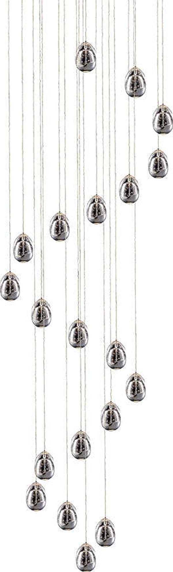Lampadario-A-Sospensione-Contemporaneo-Golden-Egg-Cromo-Vetro-Pulegoso-Led-96W