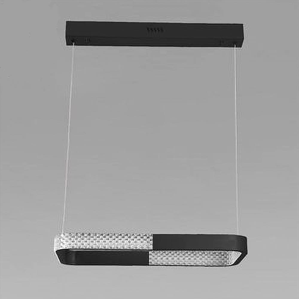 LAMPADARIO A SOSPENSIONE LED 24W RETTANGOLARE NERO CRISTALLO CON TELECOMANDO 32040 in Lampade a sospensione Trade Shop italia - Napoli, commercioVirtuoso.it