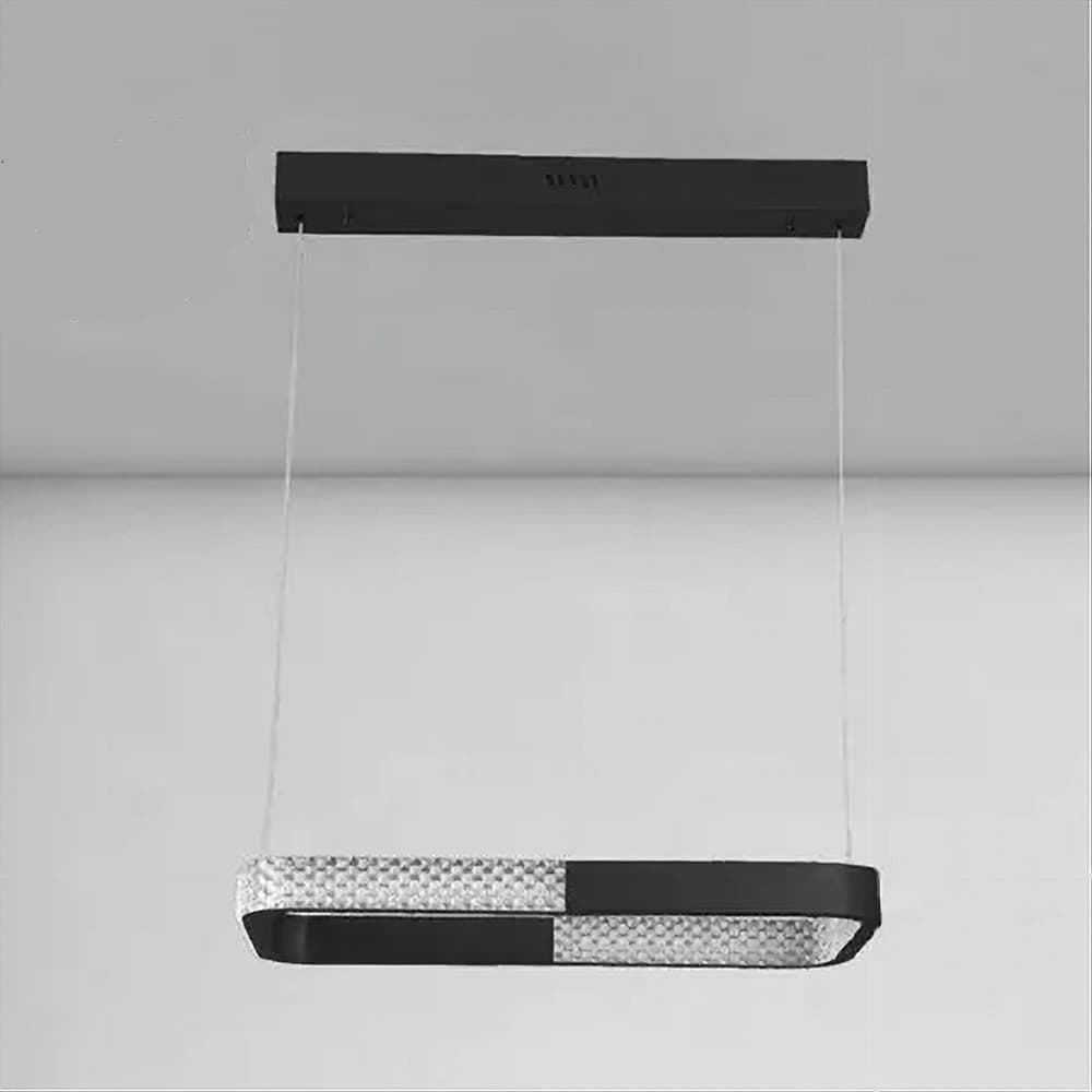 LAMPADARIO A SOSPENSIONE LED 28W RETTANGOLARE NERO CRISTALLO CON TELECOMANDO 32071 in Lampade a sospensione Trade Shop italia - Napoli, commercioVirtuoso.it