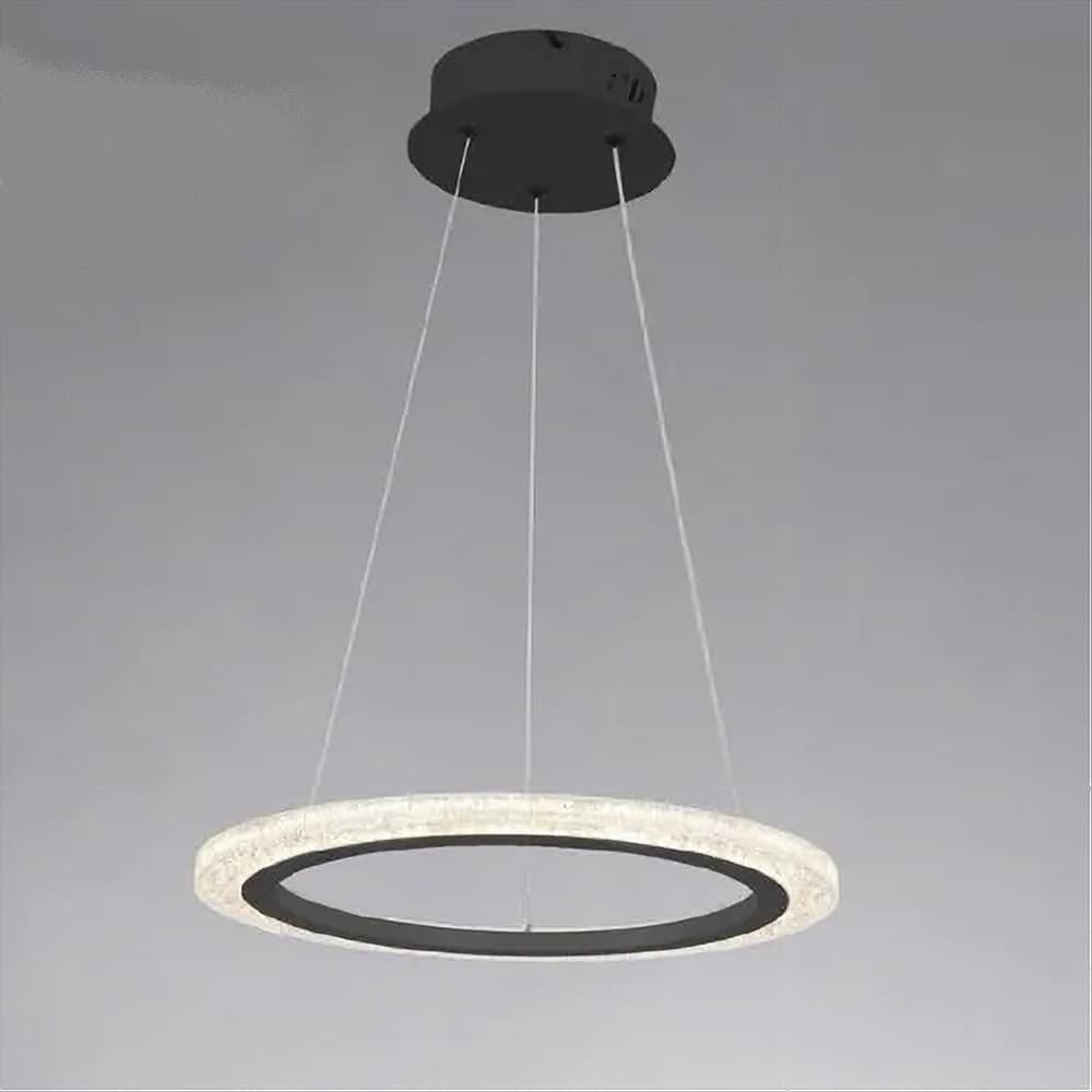 LAMPADARIO A SOSPENSIONE LED 36 WATT CERCHIO ANELLO NERO EFFETTO CRISTALLO 31937 in Lampade a sospensione Trade Shop italia - Napoli, commercioVirtuoso.it