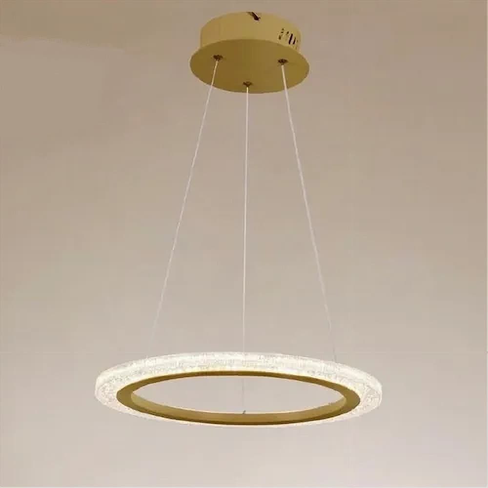 LAMPADARIO A SOSPENSIONE LED 36 WATT CERCHIO ANELLO ORO EFFETTO CRISTALLO 31944 in Lampade a sospensione Trade Shop italia - Napoli, commercioVirtuoso.it