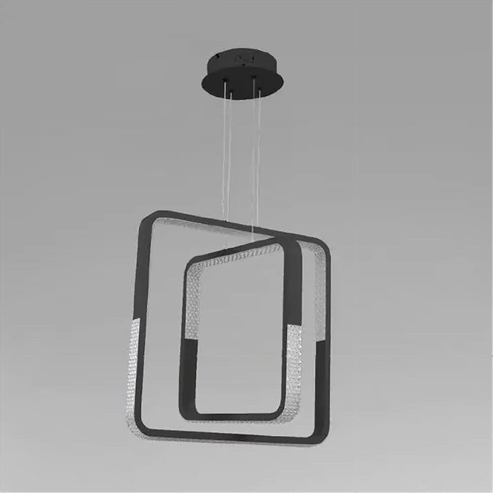 LAMPADARIO A SOSPENSIONE LED 64 W QUADRATI EFFETTO CRISTALLO MODERNO NERO 32194 in Lampade a sospensione Trade Shop italia - Napoli, commercioVirtuoso.it