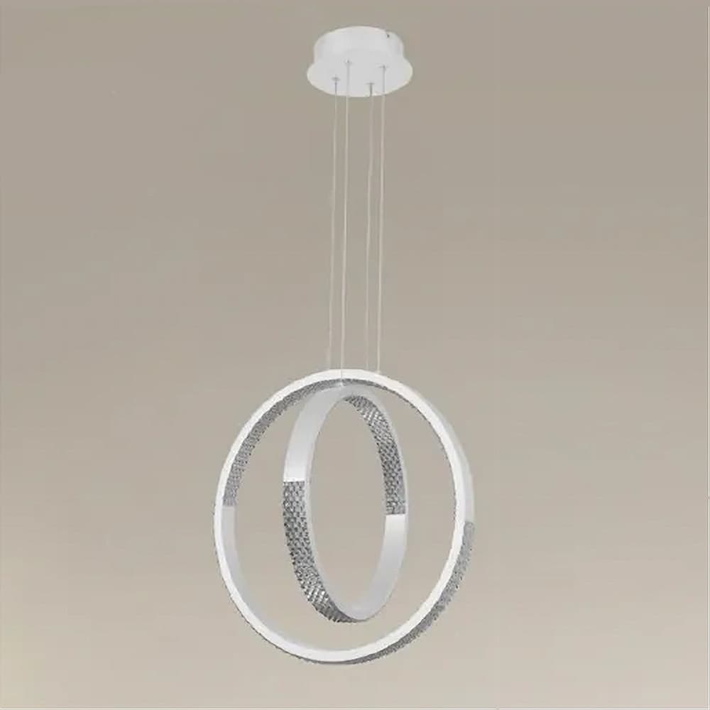LAMPADARIO A SOSPENSIONE LED 64W CIRCOLARE EFFETTO CRISTALLO MODERNO BIANCO 32156 in Lampade a sospensione Trade Shop italia - Napoli, commercioVirtuoso.it