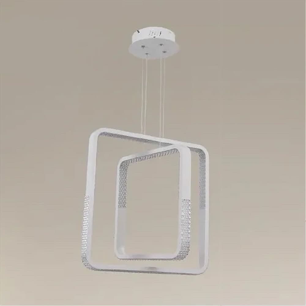 LAMPADARIO A SOSPENSIONE LED 64W QUADRATI EFFETTO CRISTALLO MODERNO BIANCO 32187 in Lampadari Trade Shop italia - Napoli, commercioVirtuoso.it