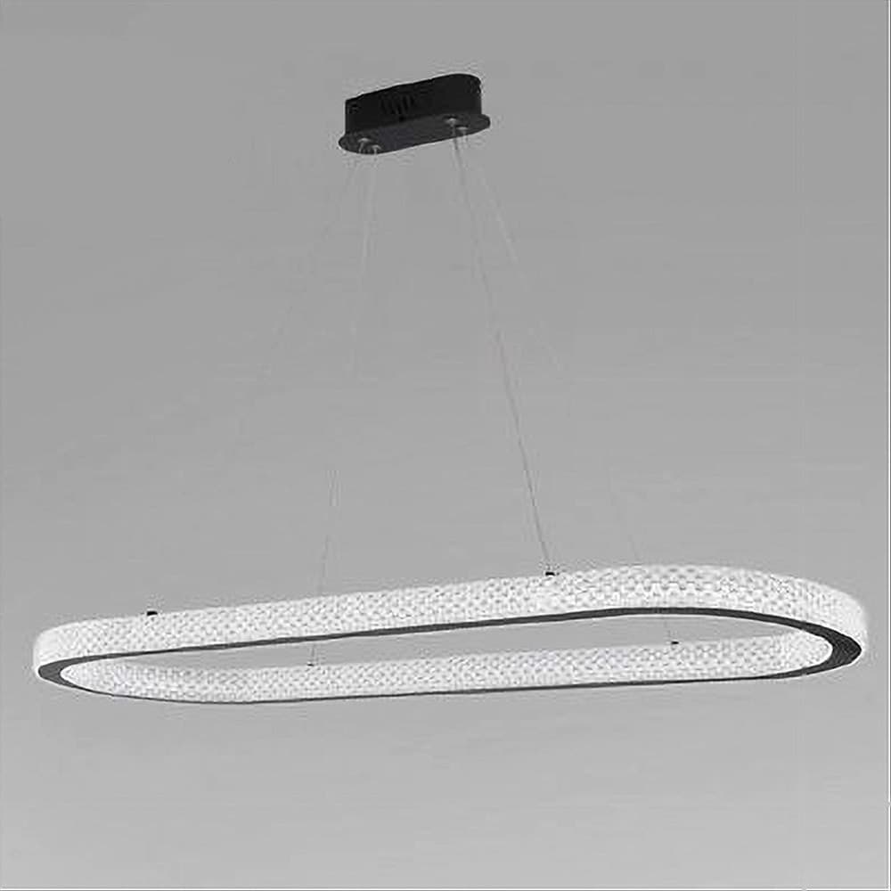LAMPADARIO A SOSPENSIONE LED 82 W OVALE LAMPADA ORIZZONTALE CRISTALLO NERO 31982 in Lampade a sospensione Trade Shop italia - Napoli, commercioVirtuoso.it