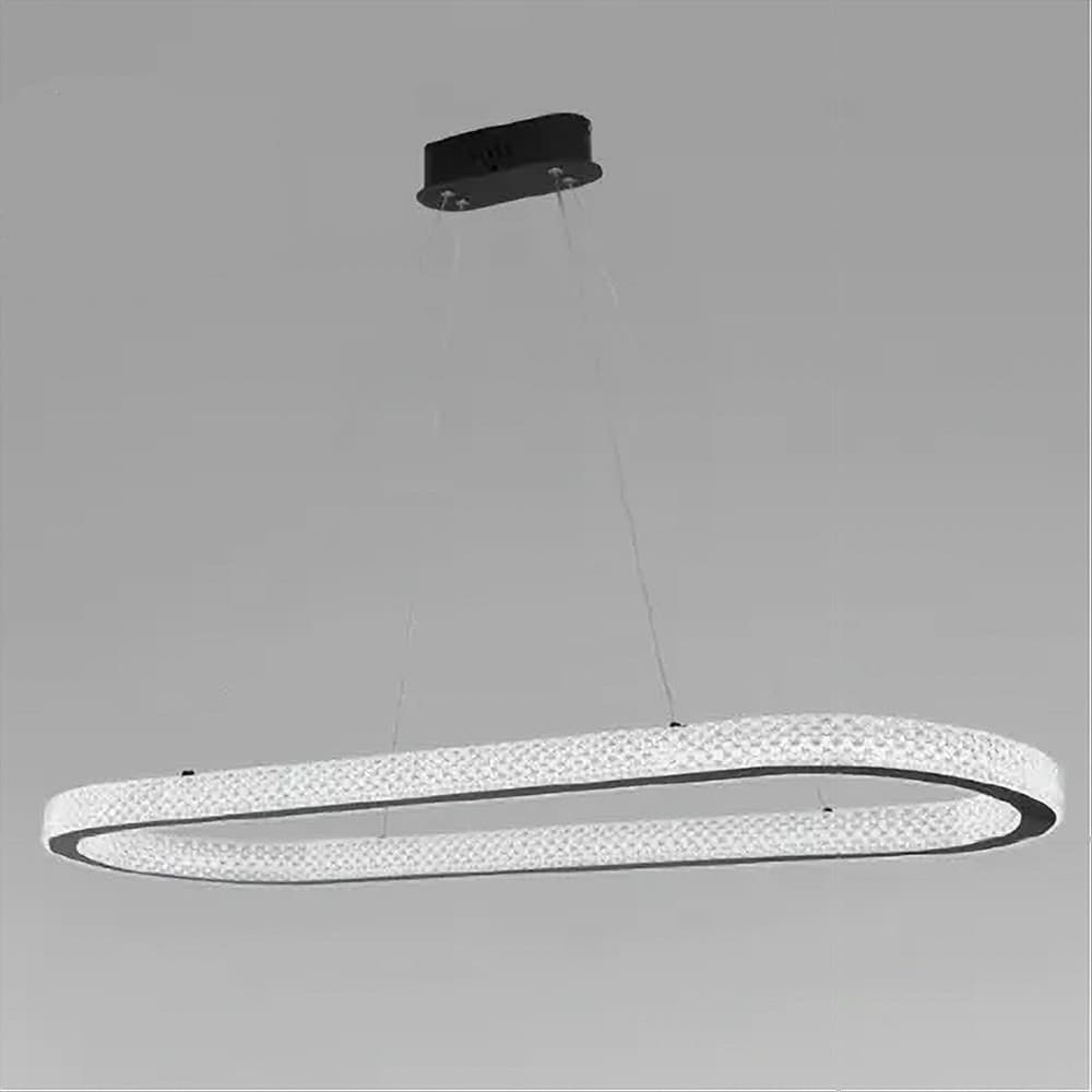 LAMPADARIO A SOSPENSIONE LED 92 W OVALE LAMPADA ORIZZONTALE CRISTALLO NERO 31999 in Lampade a sospensione Trade Shop italia - Napoli, commercioVirtuoso.it