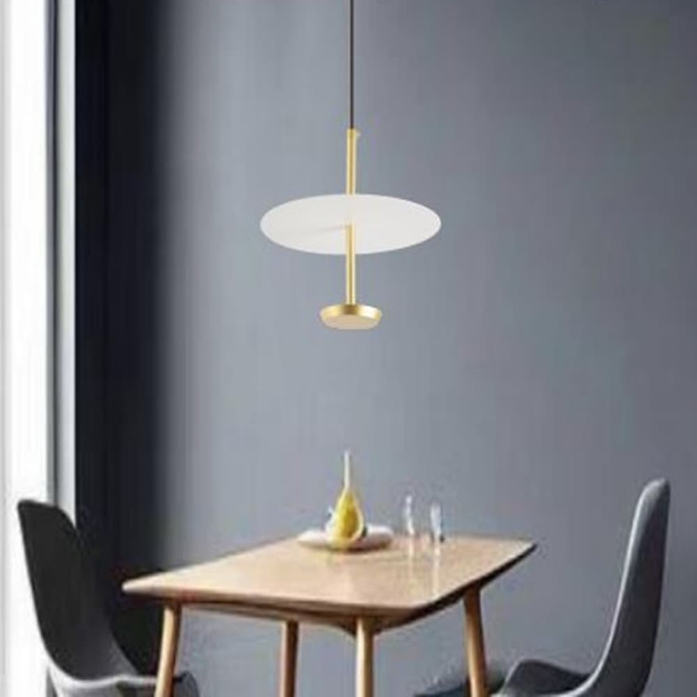 LAMPADARIO A SOSPENSIONE LUCE 4000K LED 12W DISCO PARALUME PIATTO ORO ROTONDO 33139 in Lampadari Trade Shop italia - Napoli, commercioVirtuoso.it
