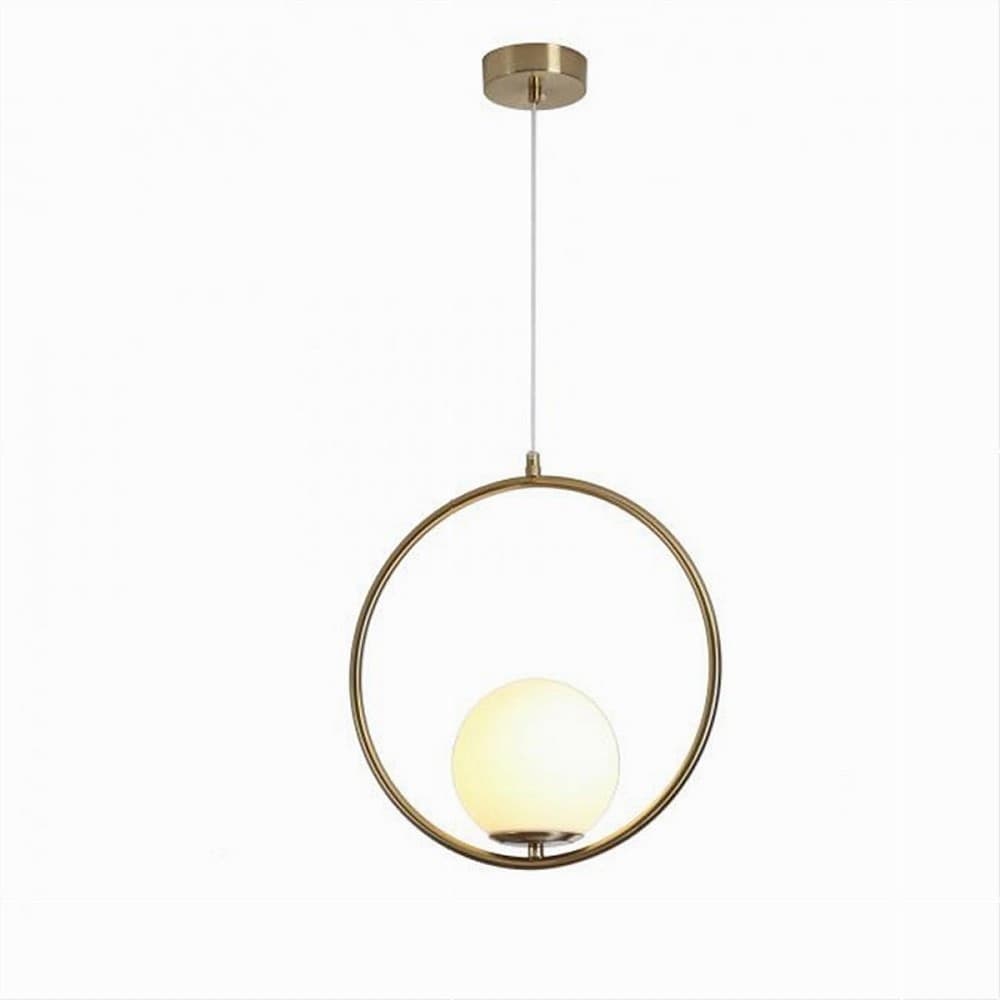 LAMPADARIO A SOSPENSIONE MINIMALISTA LAMPADA METALLO BRONZO CON SFERA VETRO G9 A97 in Lampade a sospensione Trade Shop italia - Napoli, commercioVirtuoso.it
