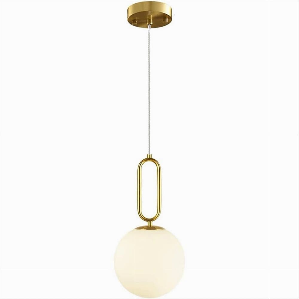LAMPADARIO A SOSPENSIONE MINIMALISTA OVALE METALLO BRONZO CON SFERA VETRO G9 A96 in Lampade a sospensione Trade Shop italia - Napoli, commercioVirtuoso.it