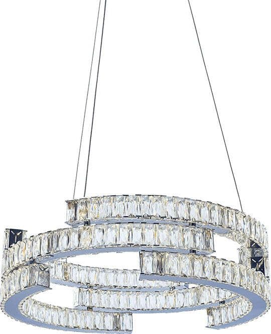 Lampadario-A-Sospensione-Moderno-Aisha-3-Livelli-Metallo-Cromo-Cristallo-Led-72W