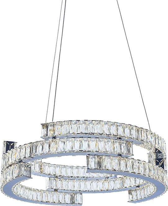 Lampadario-A-Sospensione-Moderno-Aisha-3-Livelli-Metallo-Cromo-Cristallo-Led-72W