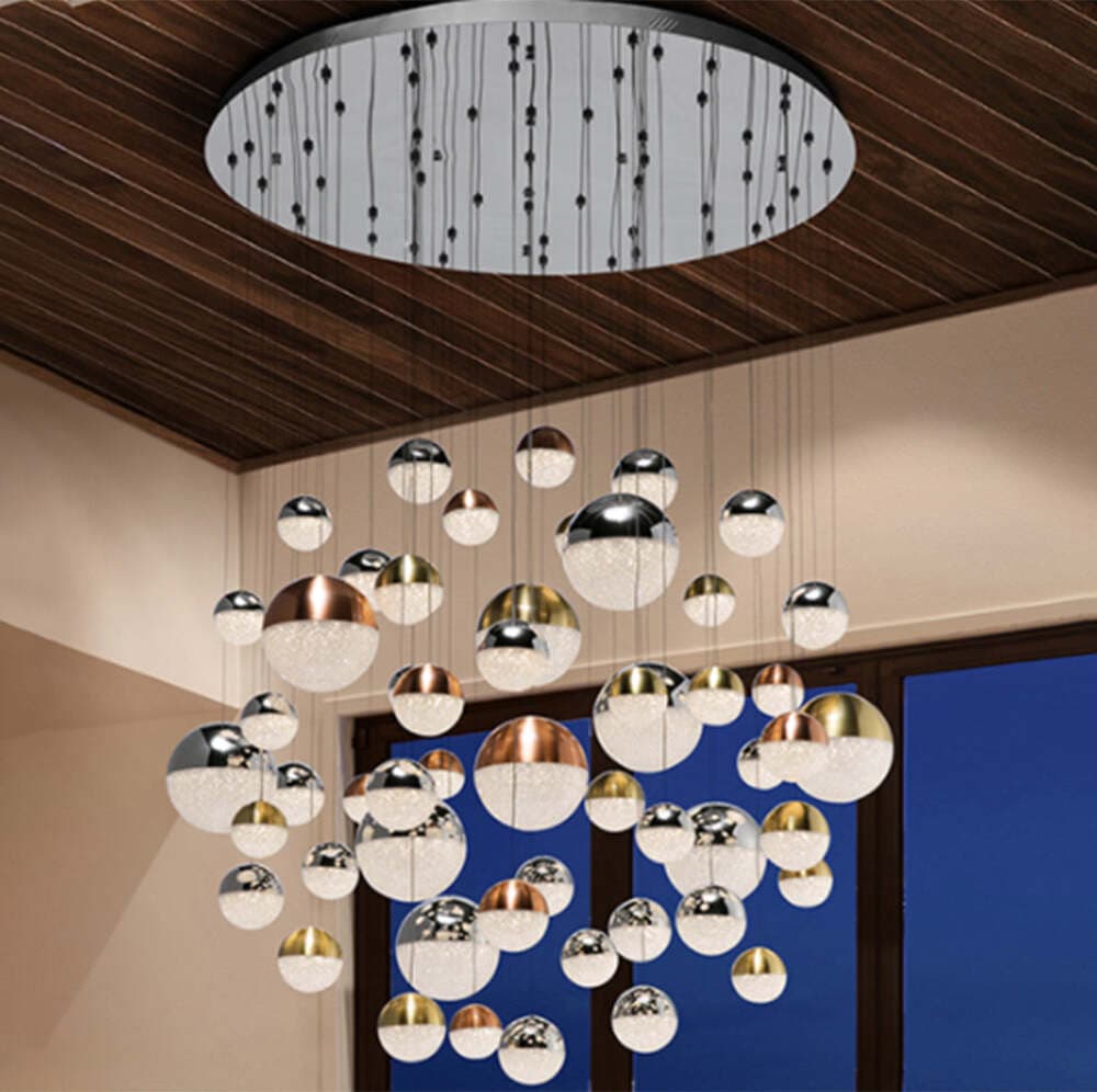 Lampadario-A-Sospensione-Moderno-Atomo-Metallo-55-Sfere-Mix-Cristallo-Led-288W
