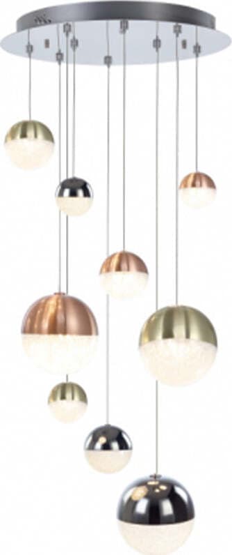 Lampadario-A-Sospensione-Moderno-Atomo-Metallo-9-Sfere-Cromo-Cristallo-Led-54W