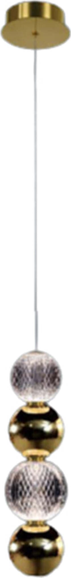 Lampadario-A-Sospensione-Moderno-Brillante-5-Sfere-Acrilico-Metallo-Oro-Led-7W