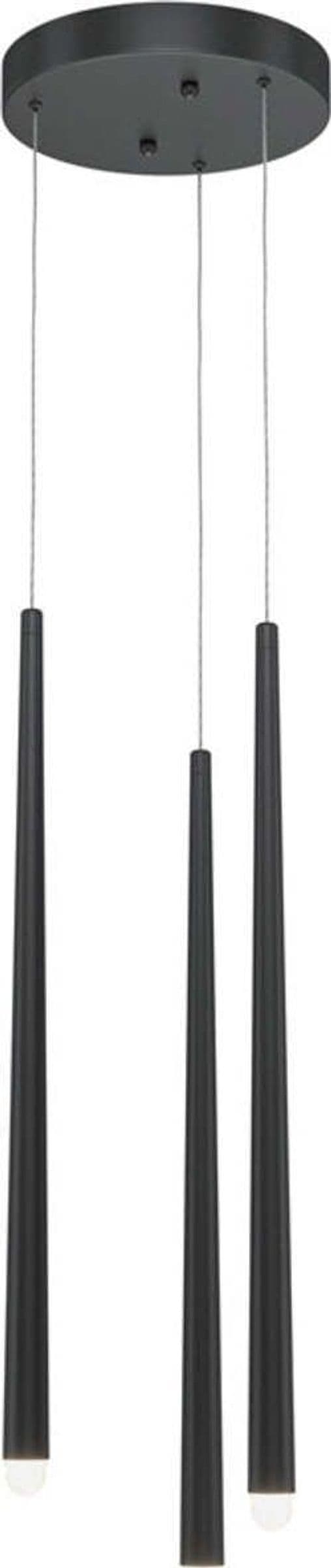Lampadario-A-Sospensione-Moderno-Cascade-Alluminio-Nero-3-Luci-Led-18W