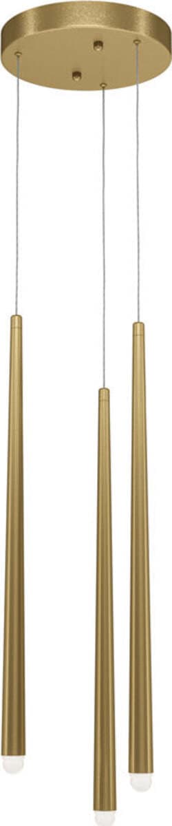 Lampadario-A-Sospensione-Moderno-Cascade-Alluminio-Ottone-3-Luci-Led-18W