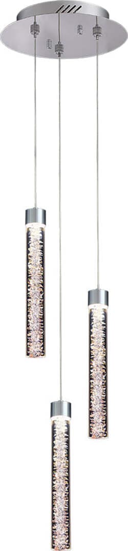 Lampadario-A-Sospensione-Moderno-Crackle-3-Luci-Metallo-Cromo-Vetro-Led-14,4-W