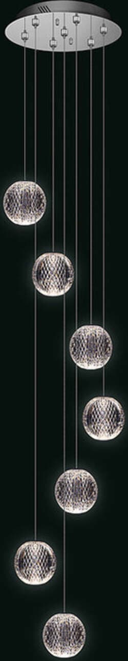 Lampadario-A-Sospensione-Moderno-Diamante-Acrilico-Cromo-7-Luci-Sfera-Led-29,4W