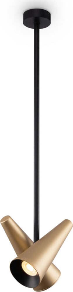 Lampadario-A-Sospensione-Moderno-Giro-Metallo-Ottone-Alluminio-2-Luci-Gu10-50W