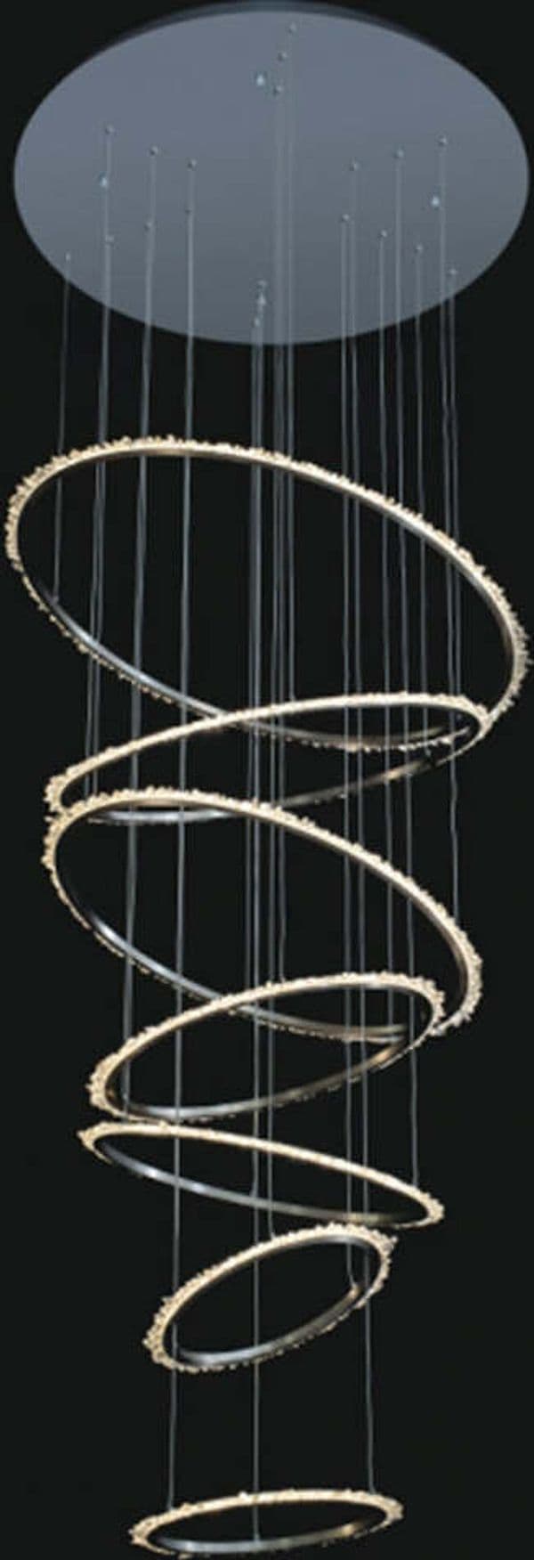 Lampadario-A-Sospensione-Moderno-Halo-Metallo-Nichel-Satinato-Led-202W-7-Cerchi