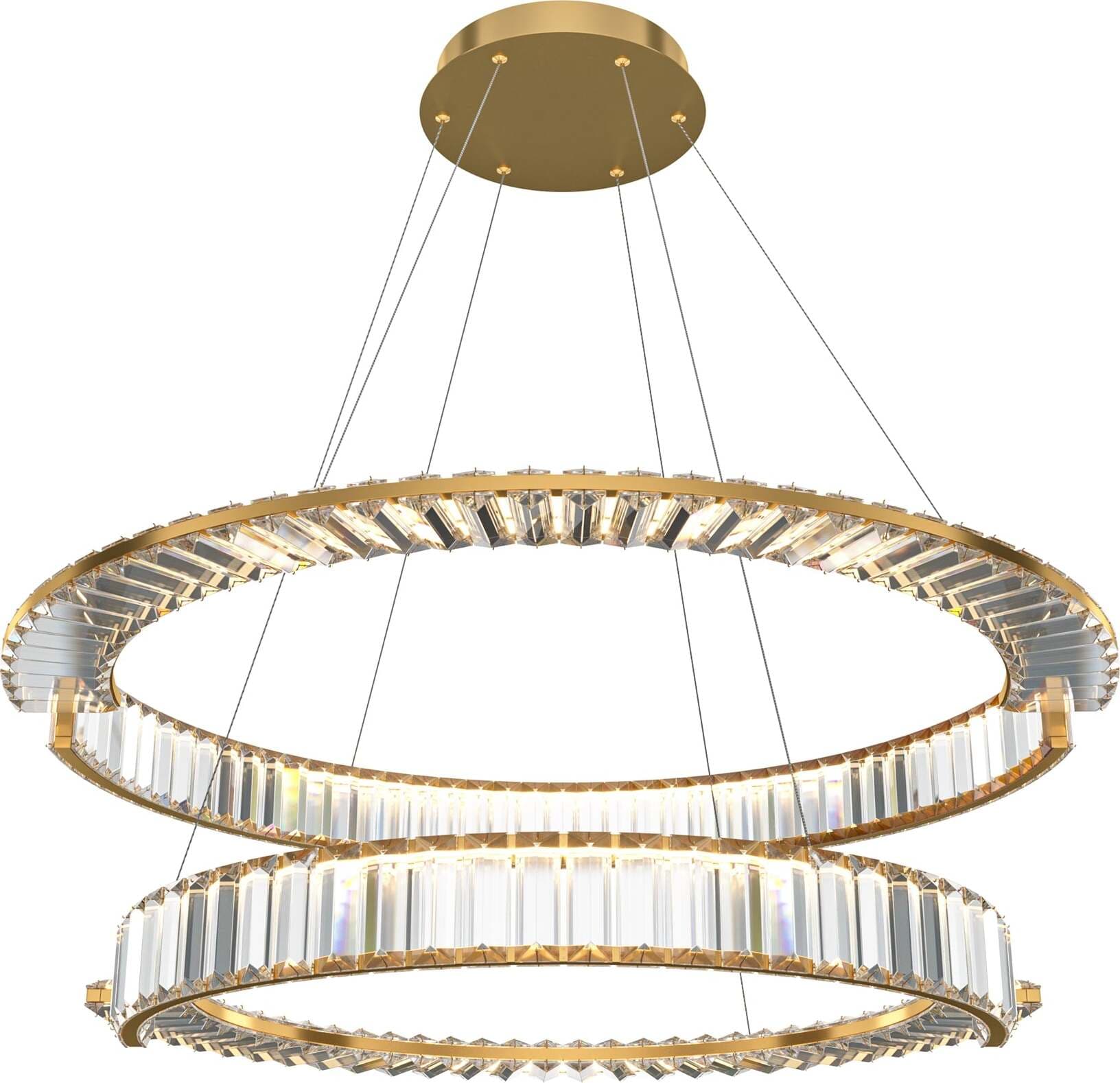 Lampadario-A-Sospensione-Moderno-Krone-Metallo-Oro-2-Luci-Led-90W