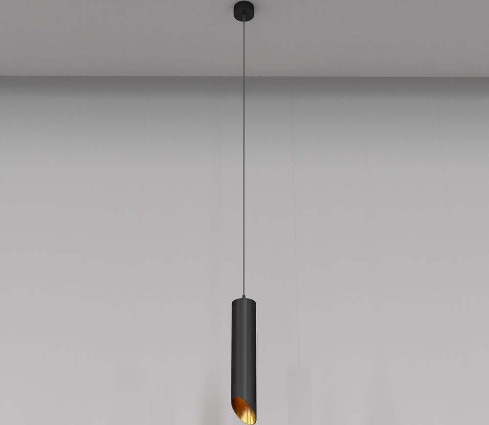 Lampadario-A-Sospensione-Moderno-Lipari-Alluminio-Nero-1-Luce-Gu10-35W