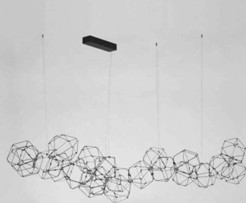 Lampadario-A-Sospensione-Moderno-Lucciola-Metallo-Acciaio-Inox-Led-21-Esagoni
