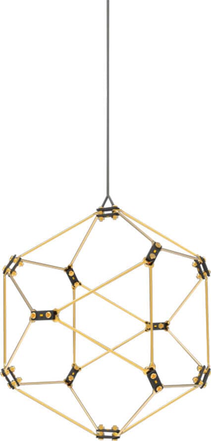 Lampadario-A-Sospensione-Moderno-Lucciola-Metallo-Oro-Led-Integrato-4,8W
