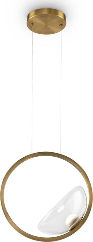 Lampadario-A-Sospensione-Moderno-Lunare-Metallo-Ottone-Vetro-Luce-Led-5W