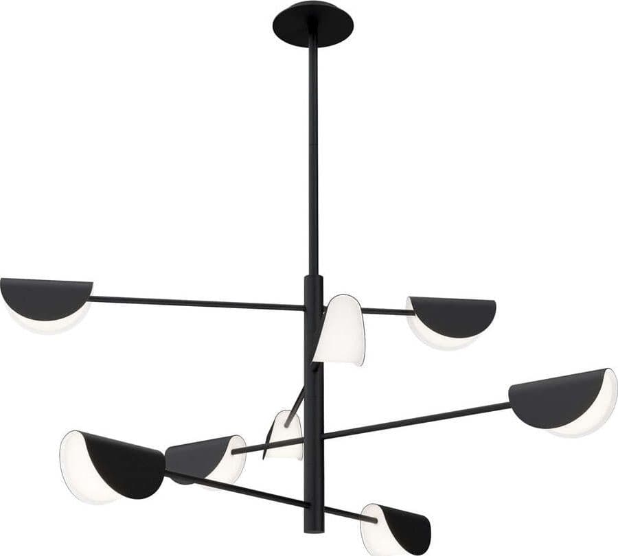 Lampadario-A-Sospensione-Moderno-Mollis-Metallo-Nero-Acrilico-8-Luci-G9-7W