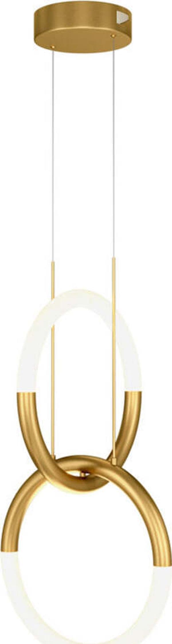 Lampadario-A-Sospensione-Moderno-Node-Metallo-Oro-2-Luci-Led-18W