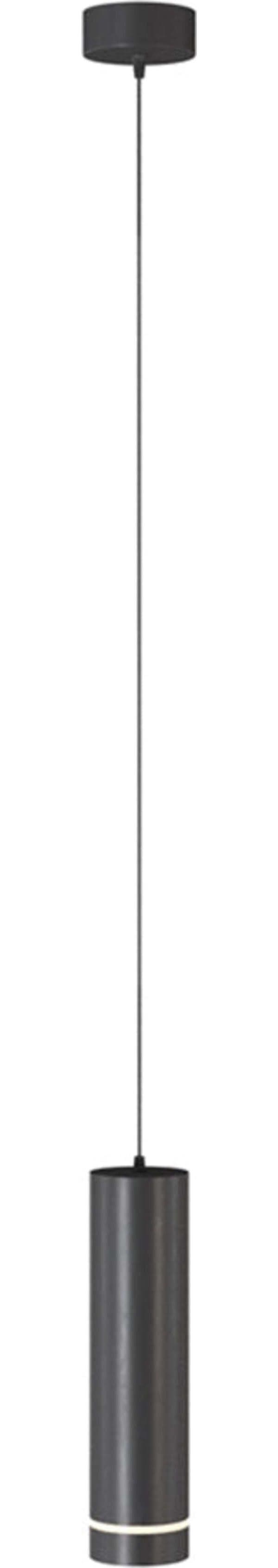 Lampadario-A-Sospensione-Moderno-Orlo-Alluminio-Nero-Luce-Led-Integrato-12W
